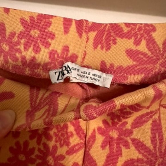 Zara pink and orange floral crop top two piece matching set - Picture 8 of 8